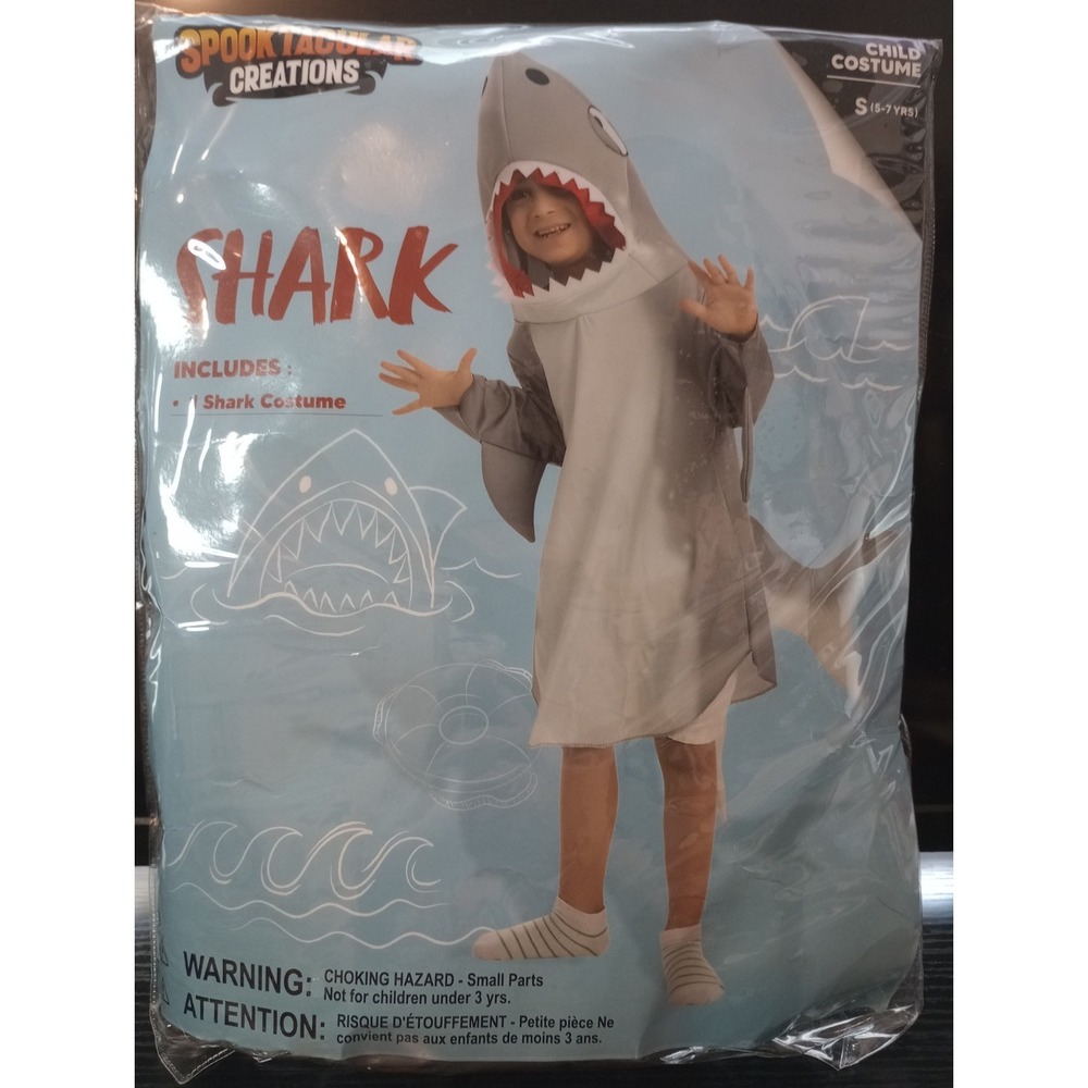 Spooktacular Creations Shark Child‎ Halloween Costume Size Small 5-7 Years New